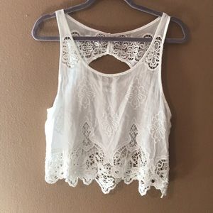 White tank top-blouse, with detailing